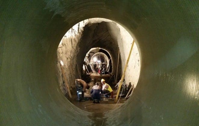 Travaux d’aménagement à l’intérieur d’un ouvrage hydraulique du périmètre de Dar Khrofa